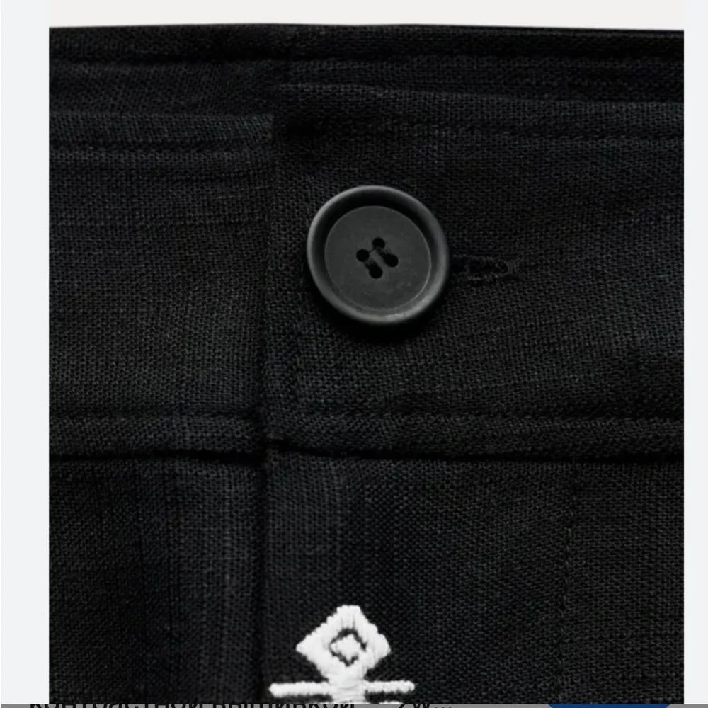 ZARA Cropped trousers with contrast embroidery - Picture 7 of 8
